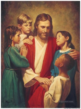 キリストと世界中の子供たち Oil Paintings